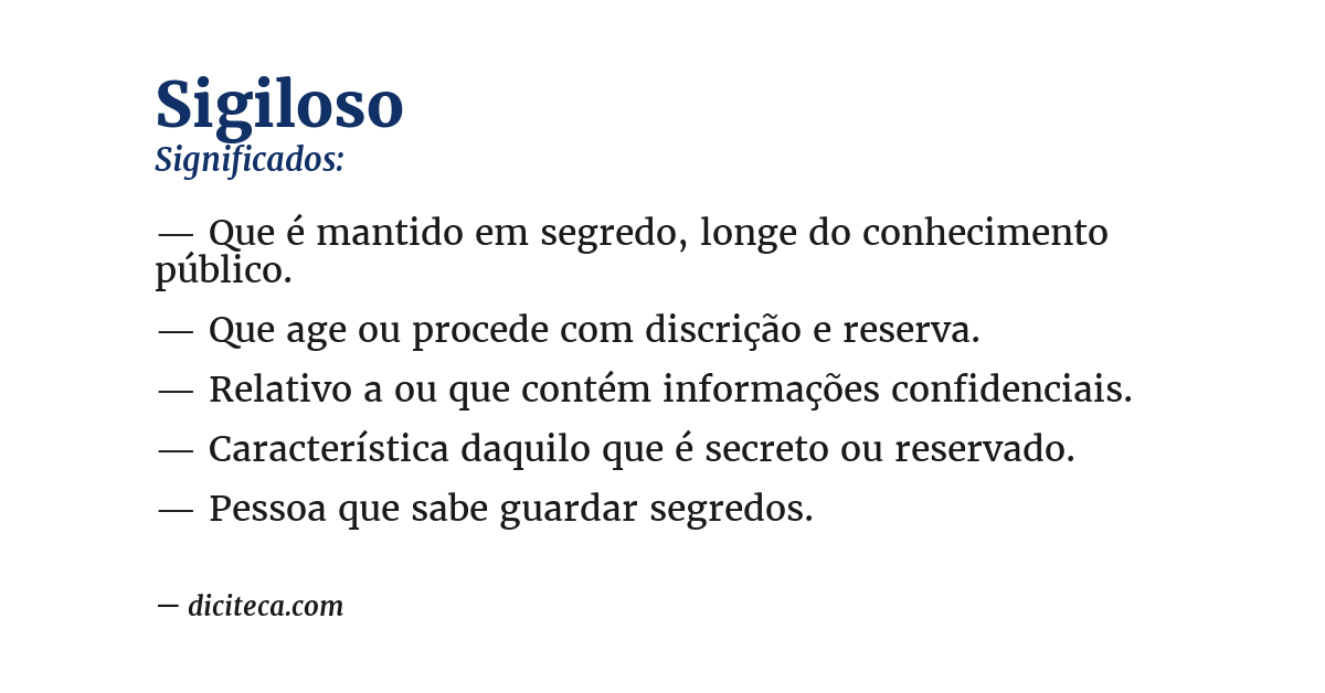 Significado de sigiloso