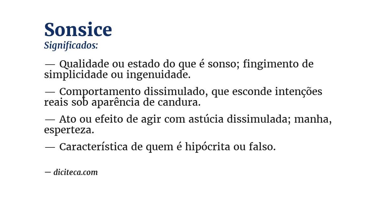 Significado de sonsice
