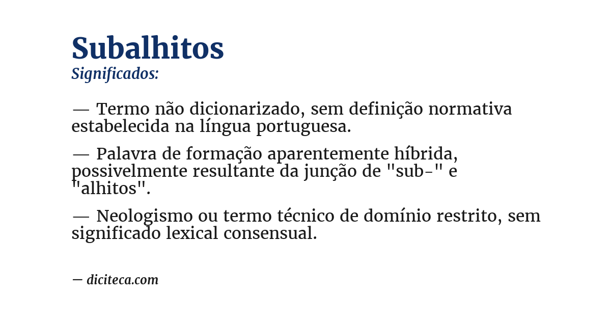 Significado de subalhitos