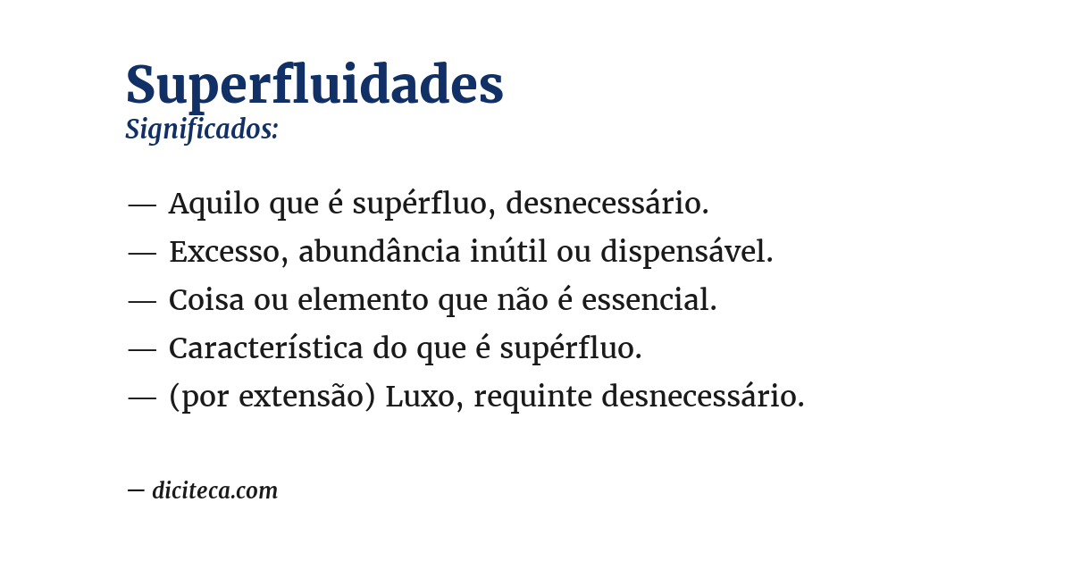 Significado de superfluidades