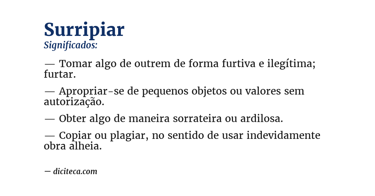 Significado de surripiar
