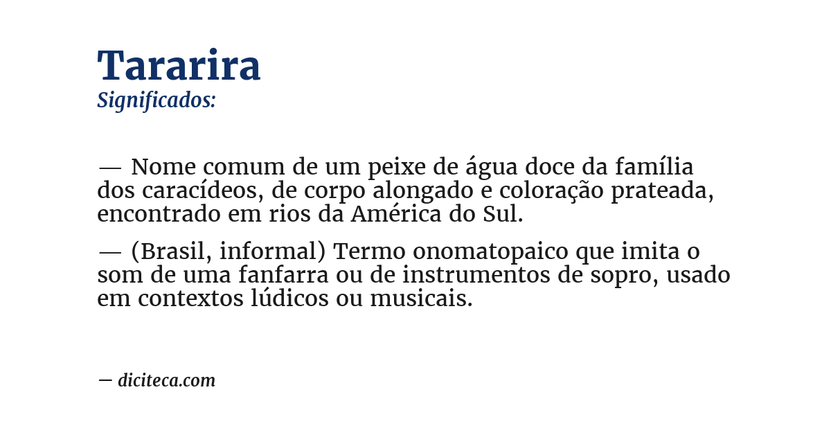 Significado de tararira
