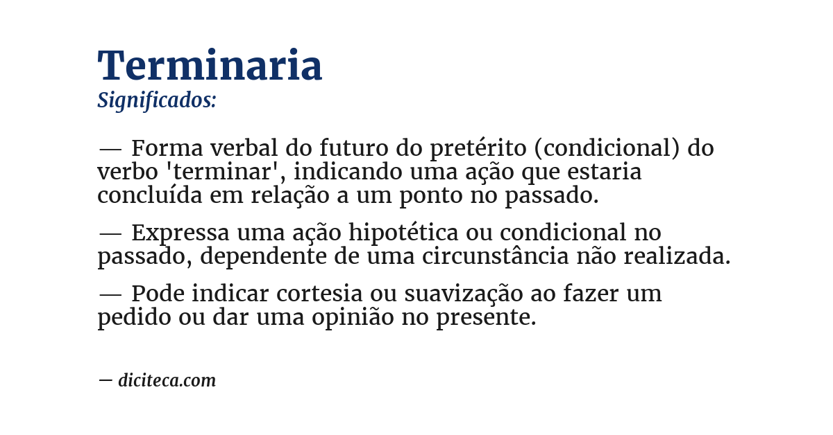 Significado de terminaria