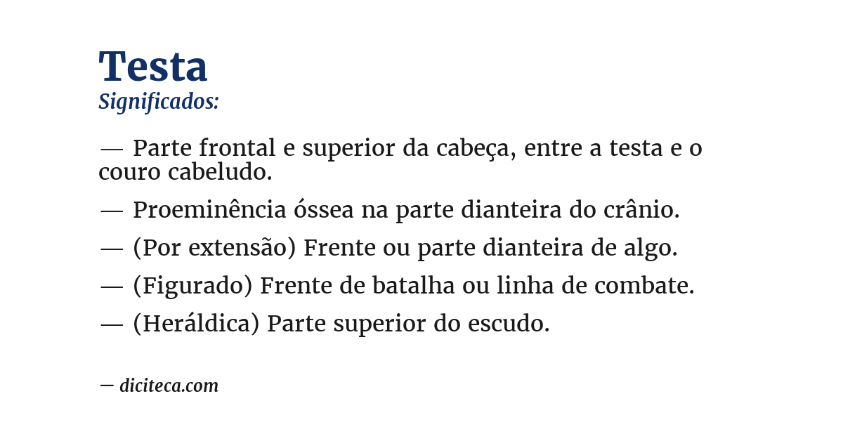 Significado de testa