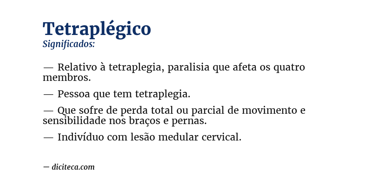 Significado de tetraplégico
