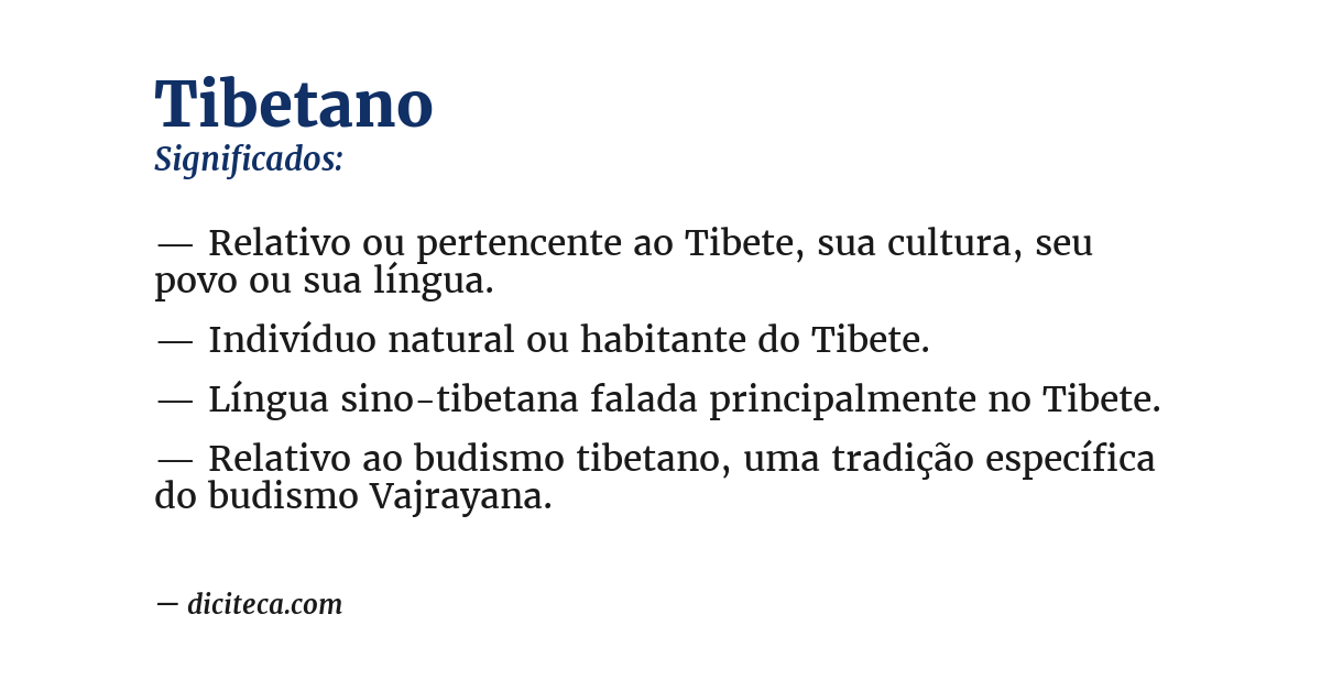 Significado de tibetano