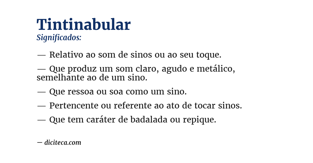 Significado de tintinabular