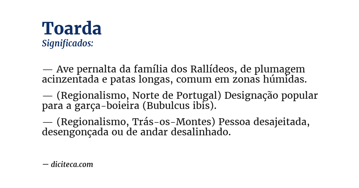 Significado de toarda