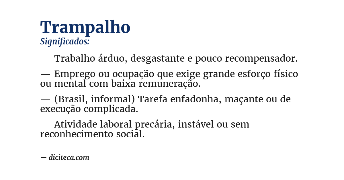 Significado de trampalho