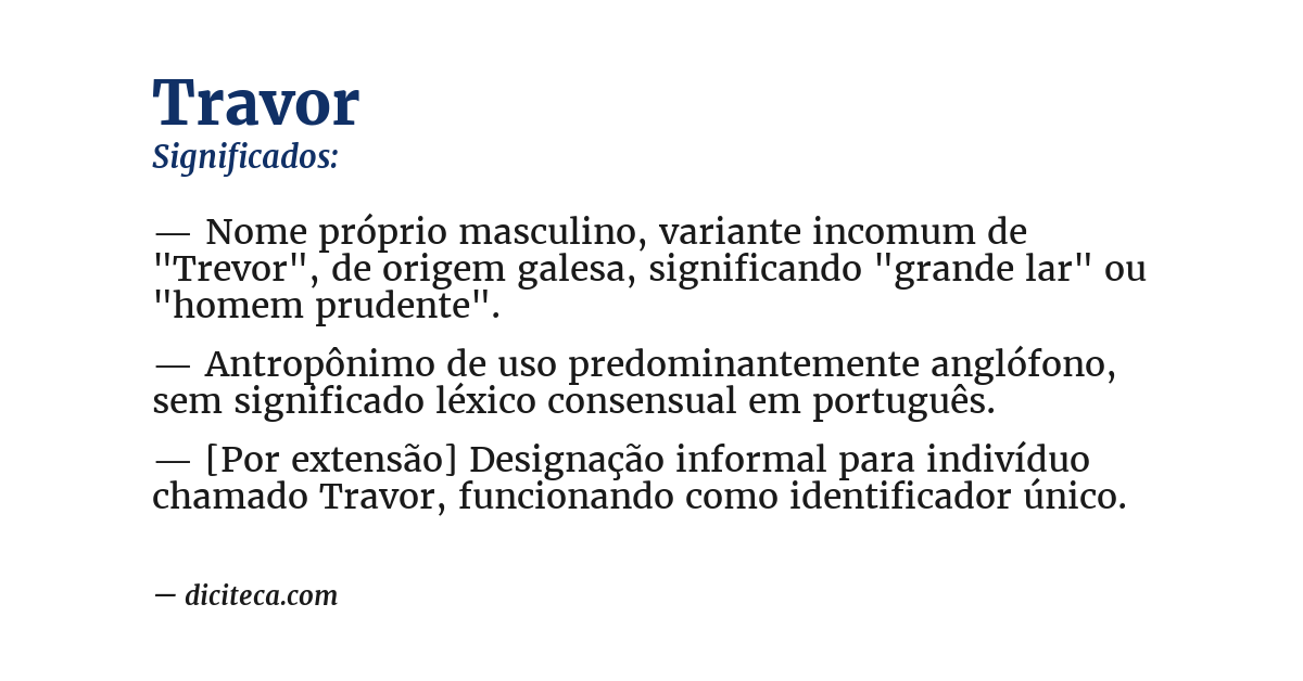 Significado de travor