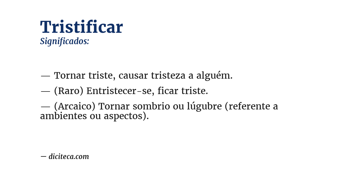 Significado de tristificar