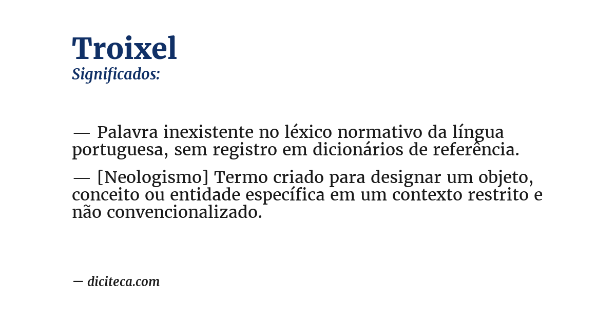 Significado de troixel