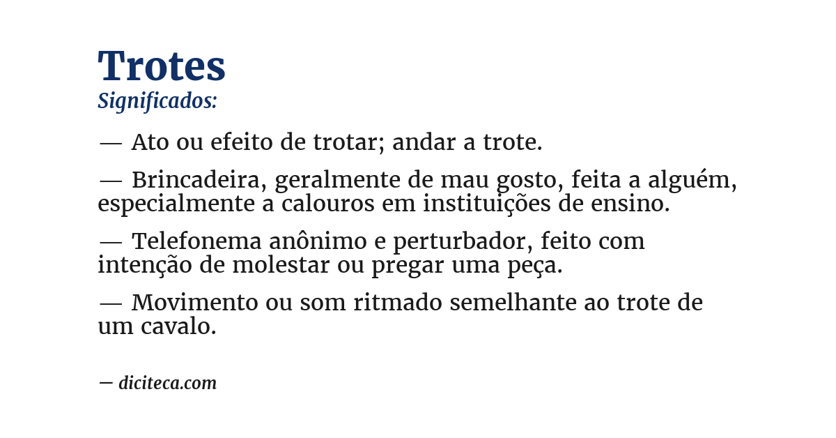 Significado de trotes