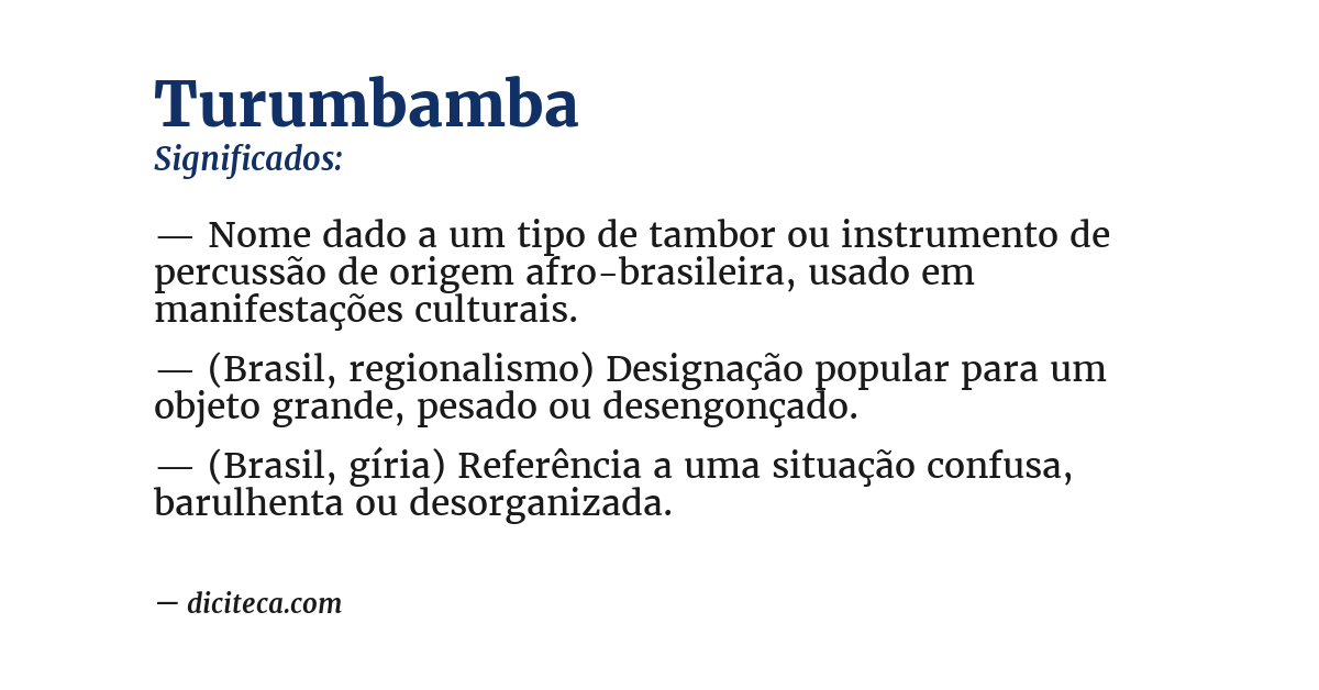 Significado de turumbamba