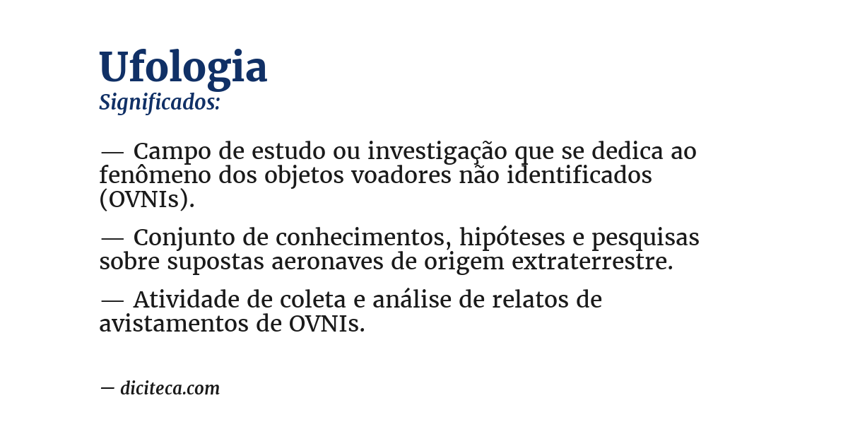 Significado de ufologia