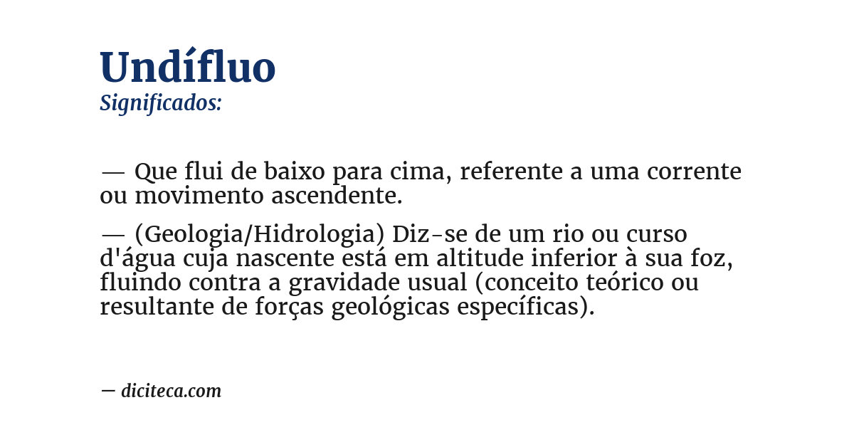 Significado de undífluo