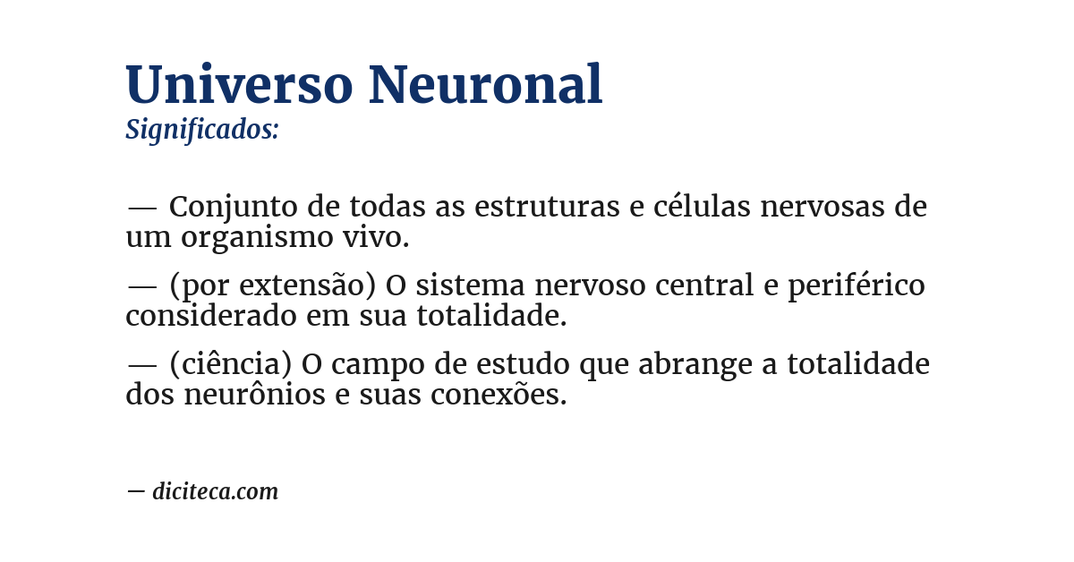 Significado de universo neuronal