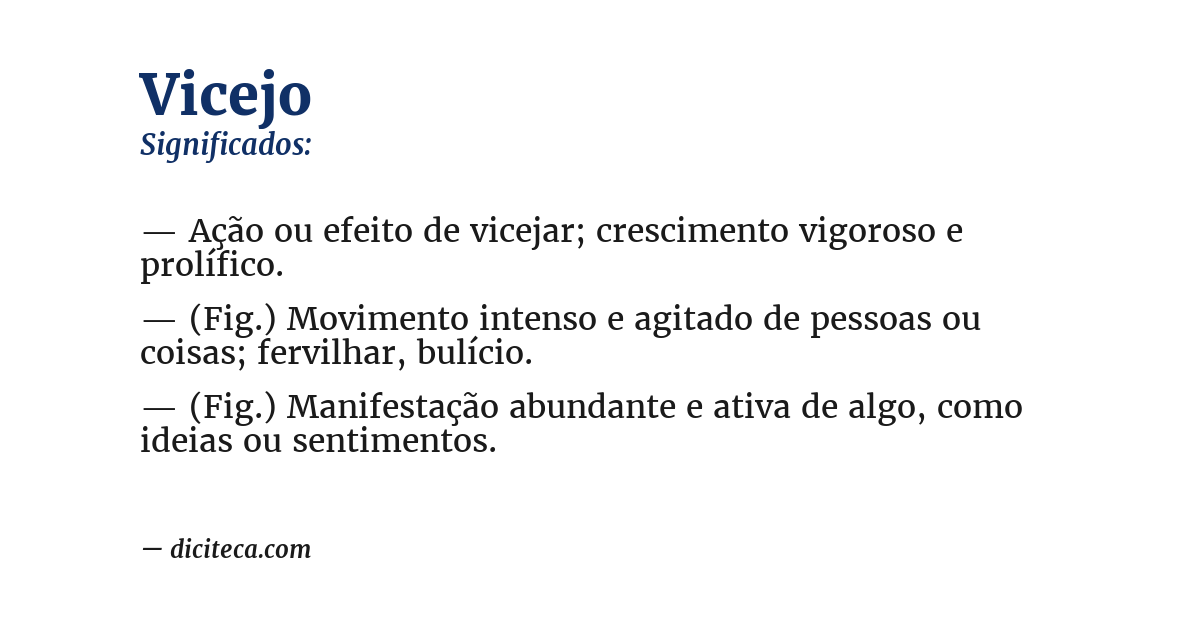 Significado de vicejo