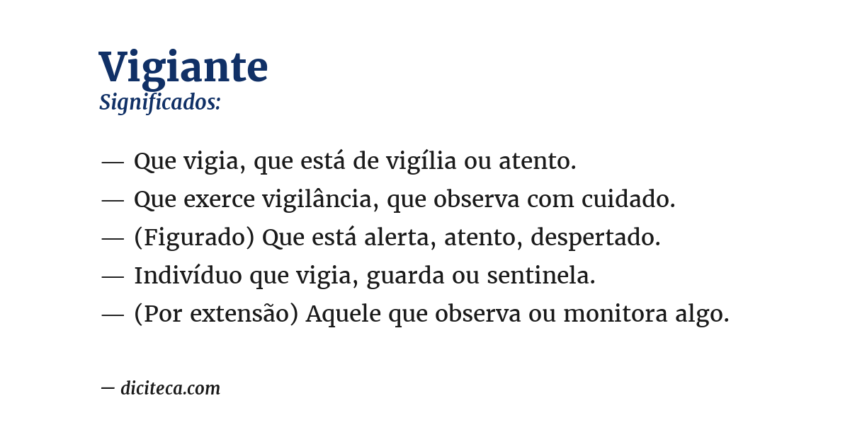 Significado de vigiante
