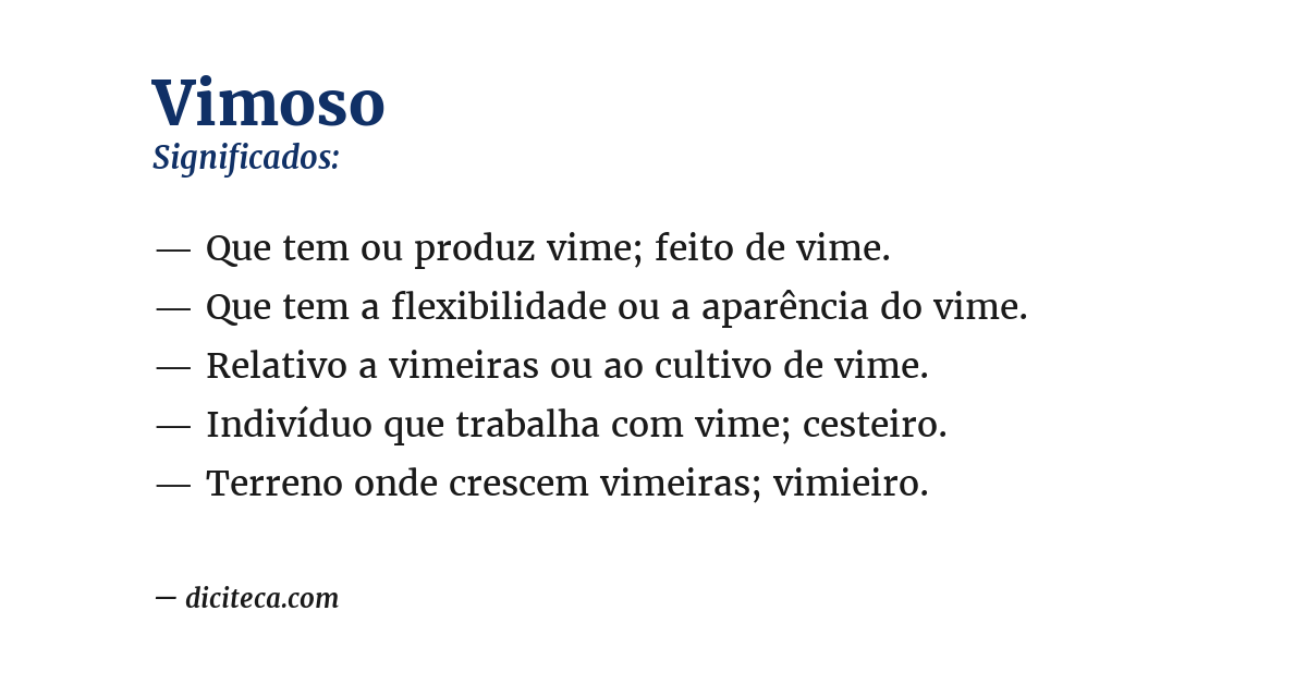 Significado de vimoso