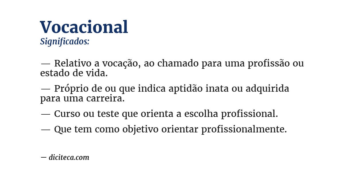 Significado de vocacional