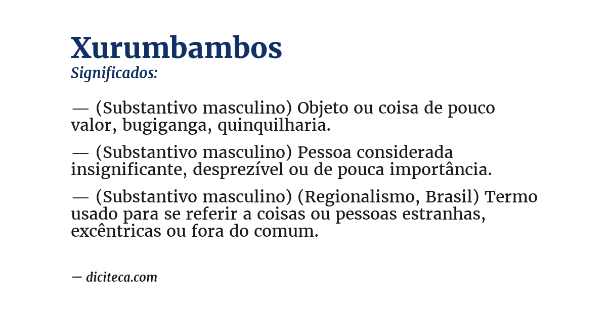 Significado de xurumbambos
