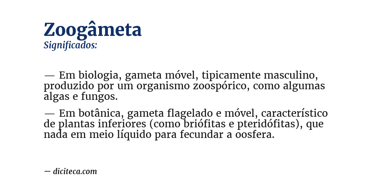 Significado de zoogâmeta