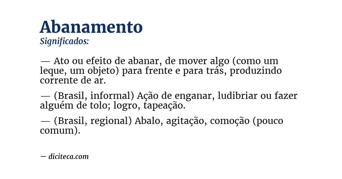 Significado de abanamento
