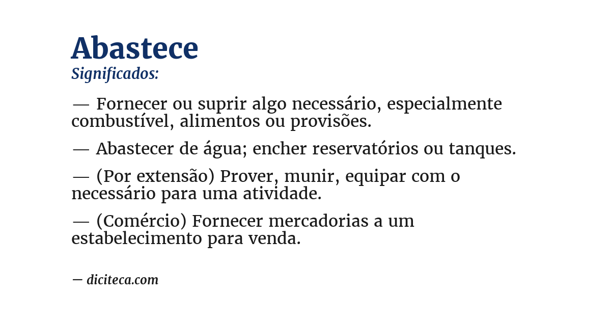 Significado de abastece