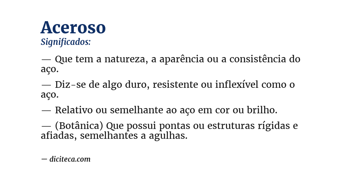 Significado de aceroso