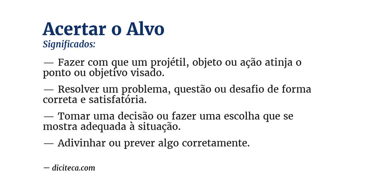 Significado de acertar o alvo