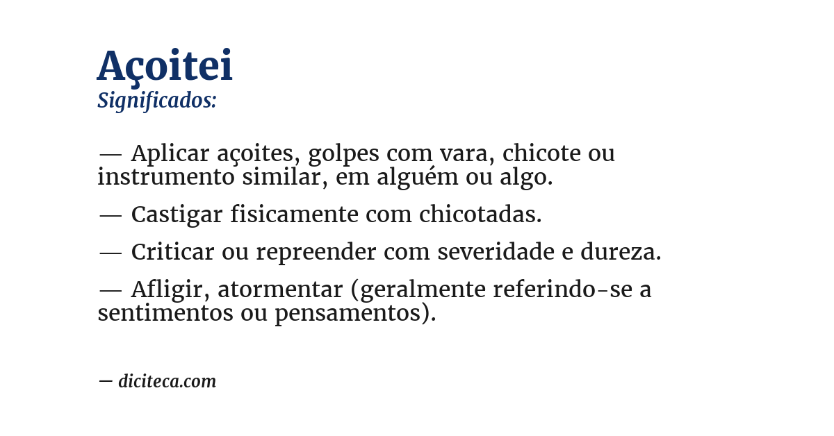 Significado de açoitei
