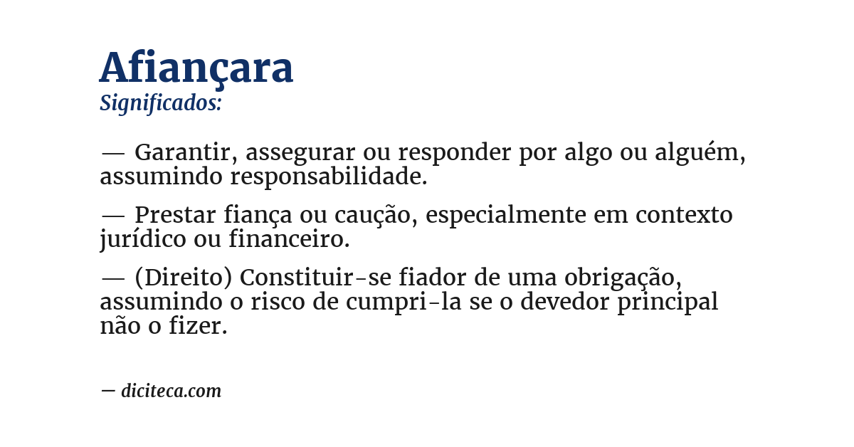 Significado de afiançara