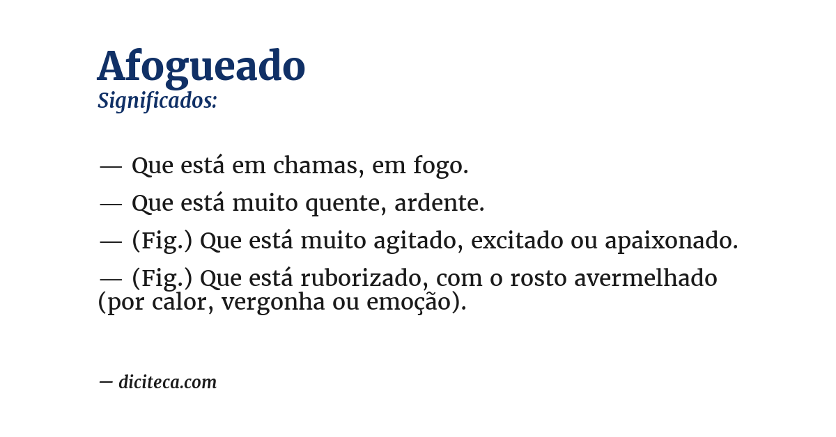Significado de afogueado