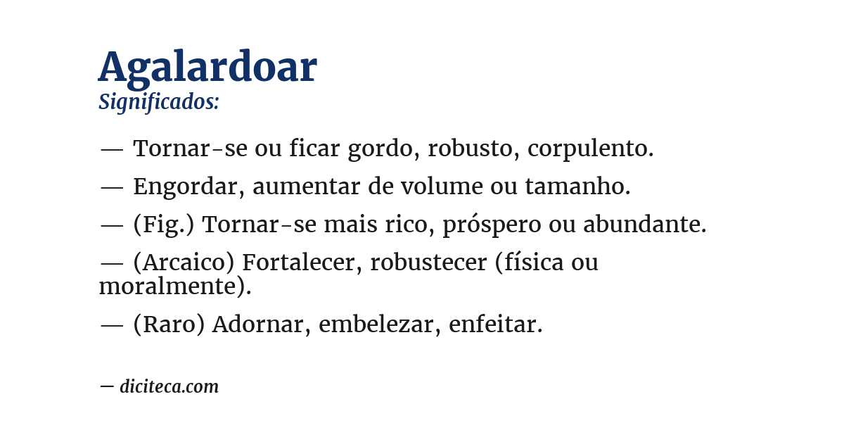 Significado de agalardoar