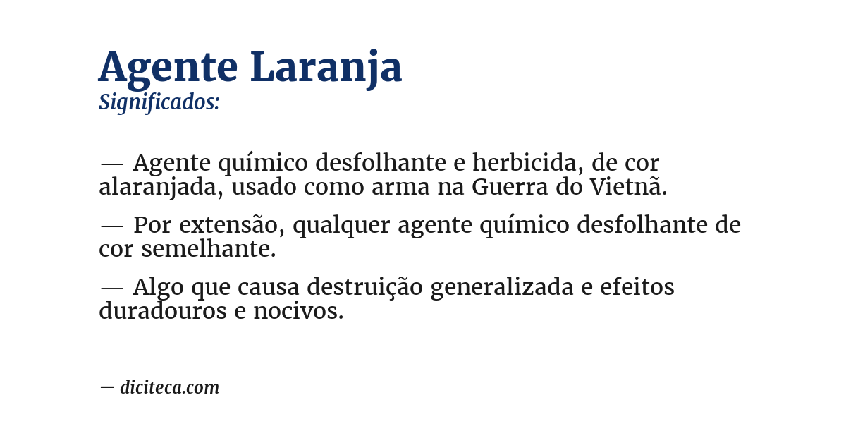 Significado de agente laranja