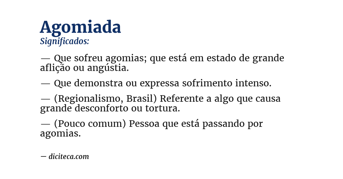 Significado de agomiada