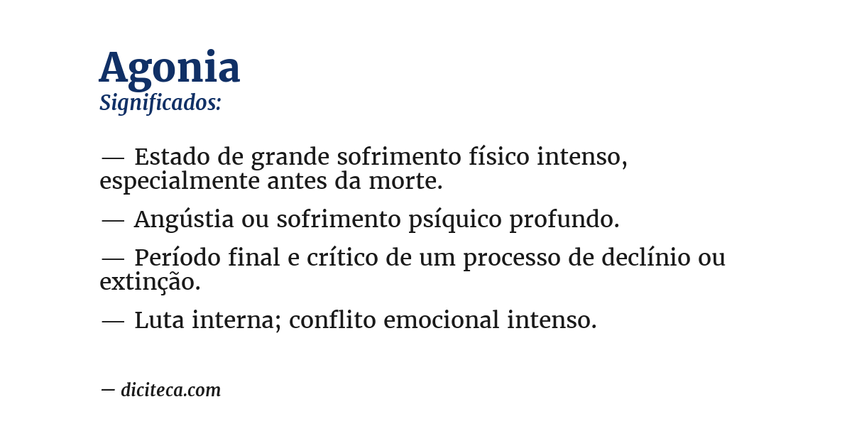 Significado de agonia