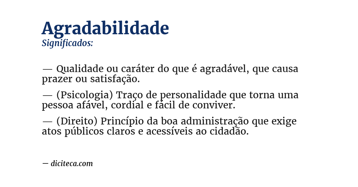 Significado de agradabilidade