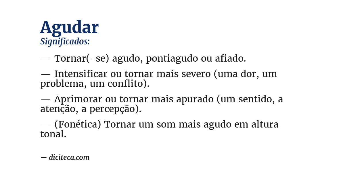 Significado de agudar