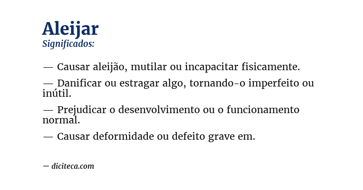 Significado de aleijar