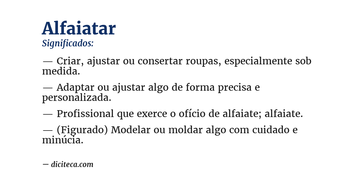 Significado de alfaiatar