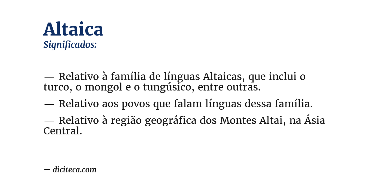 Significado de altaica