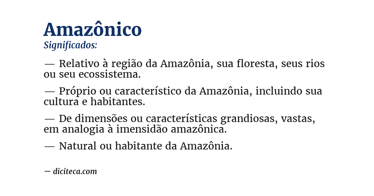 Significado de amazônico