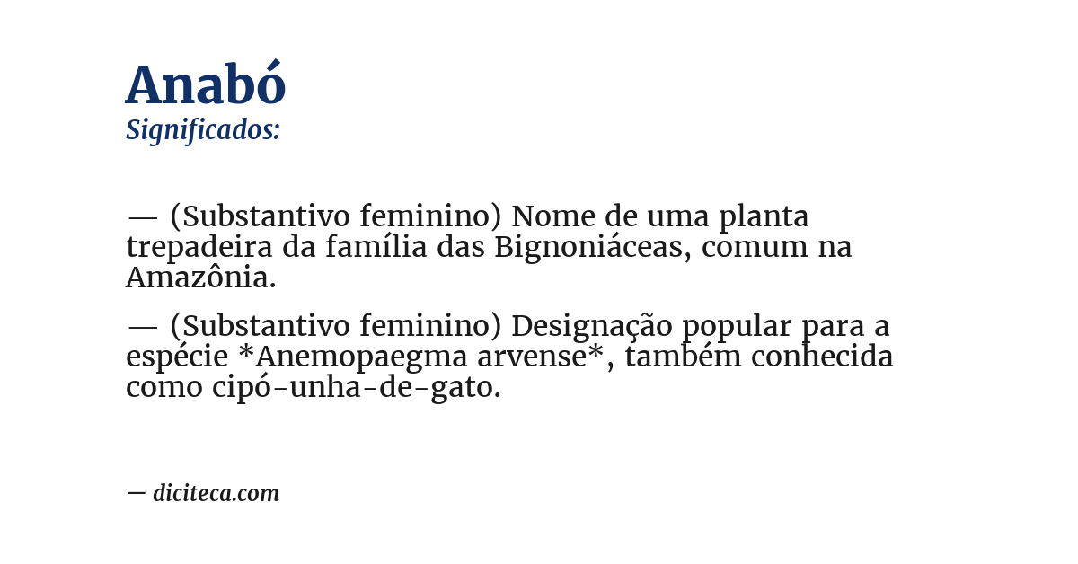 Significado de anabó