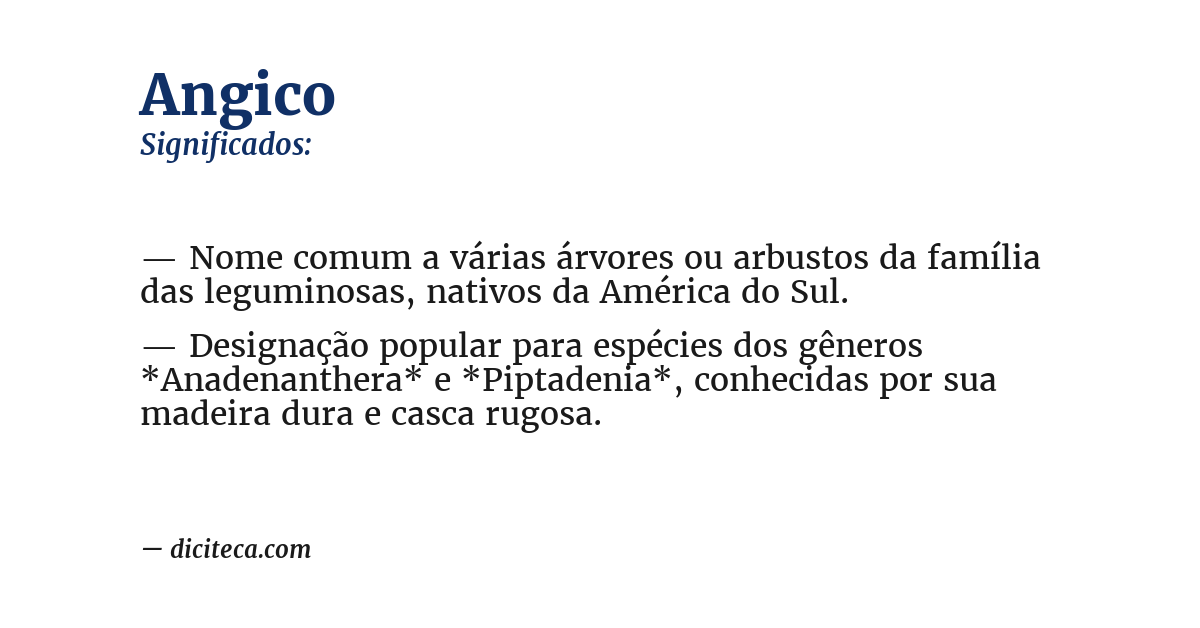 Significado de angico