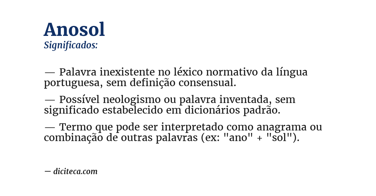 Significado de anosol