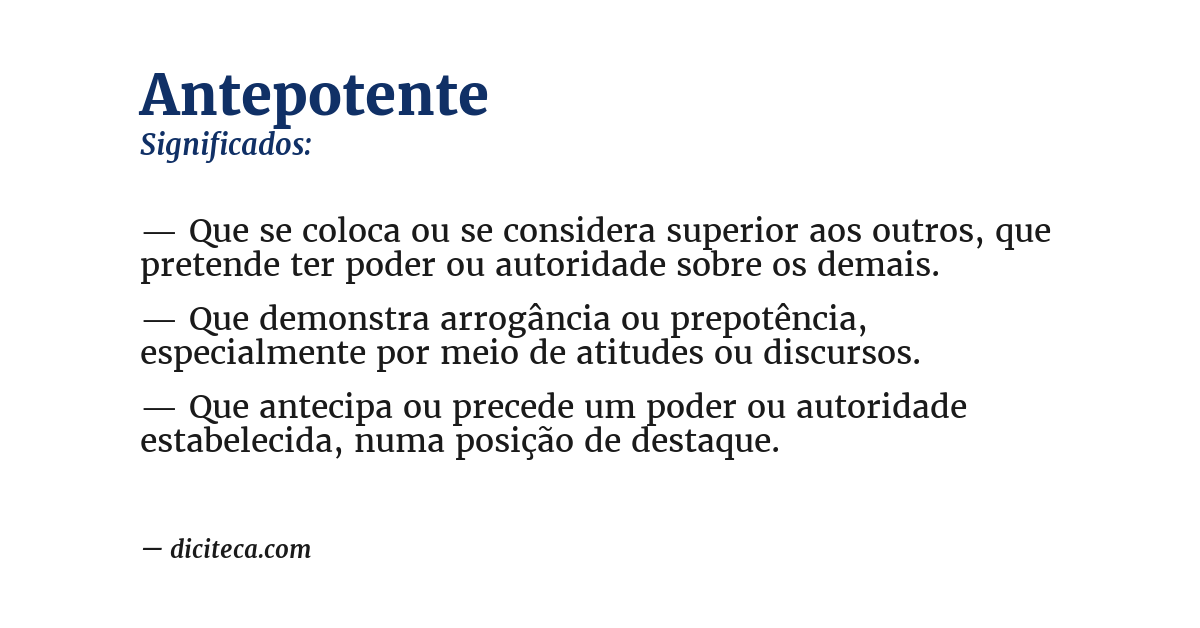 Significado de antepotente