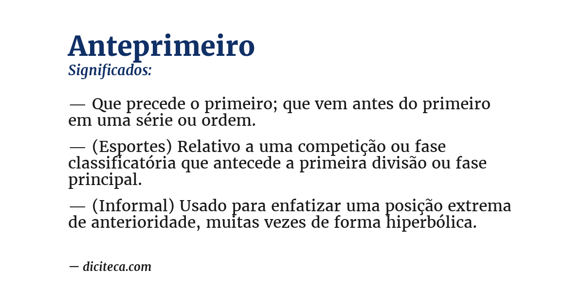 Significado de anteprimeiro