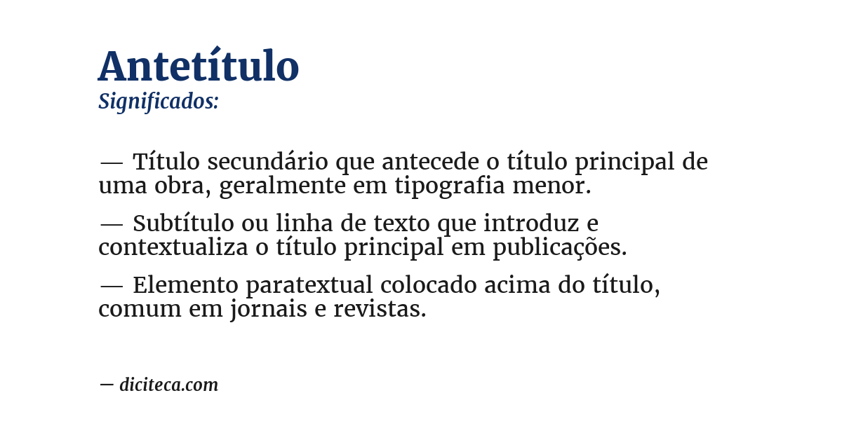 Significado de antetítulo